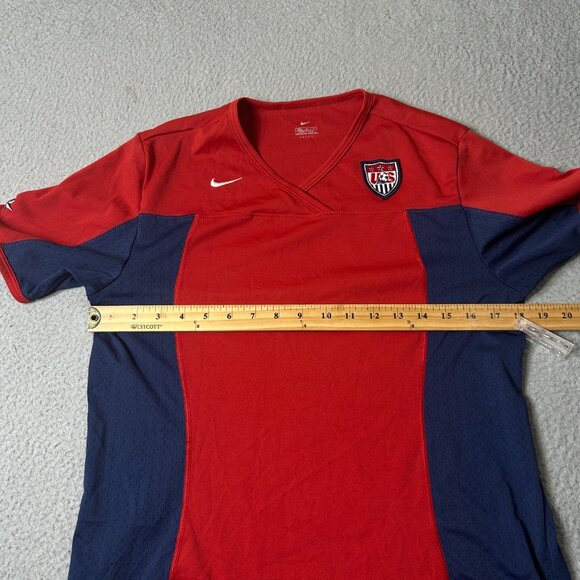 VINTAGE Nike USA National Soccer Team Jersey Women S Red Navy Dri-FIT Retro - Picture 7 of 11